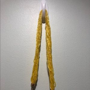 Murano Glass Yellow Asymmetrical Torsade Necklace